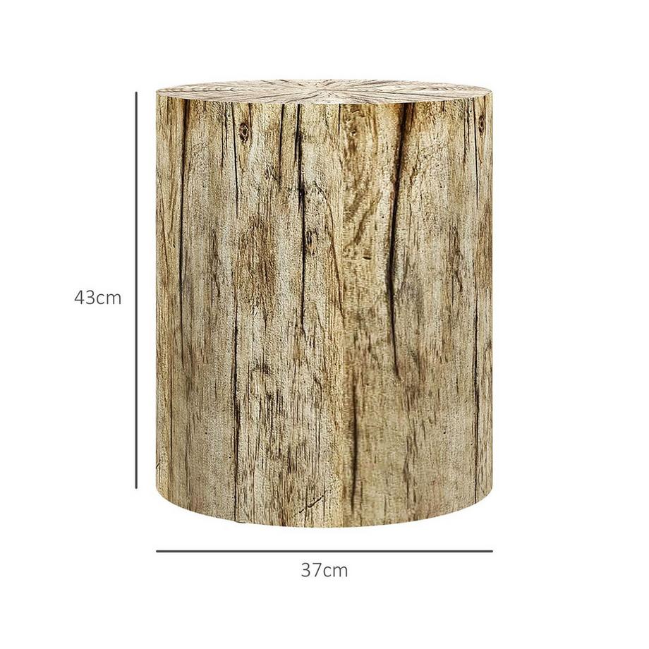 Northio Tavolino, Tavolino Dal Design A Ceppo D'Albero, Comodino Rotondo, Tavolino Per Soggiorno, Giardino, Naturale, Ø37 X 43 Cm  