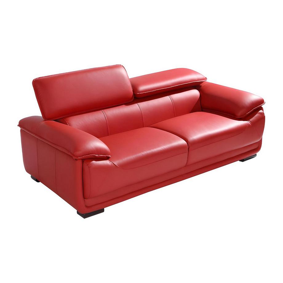 Vente-unique Couchgarnitur Leder 3+2 - Rot - MACELO  