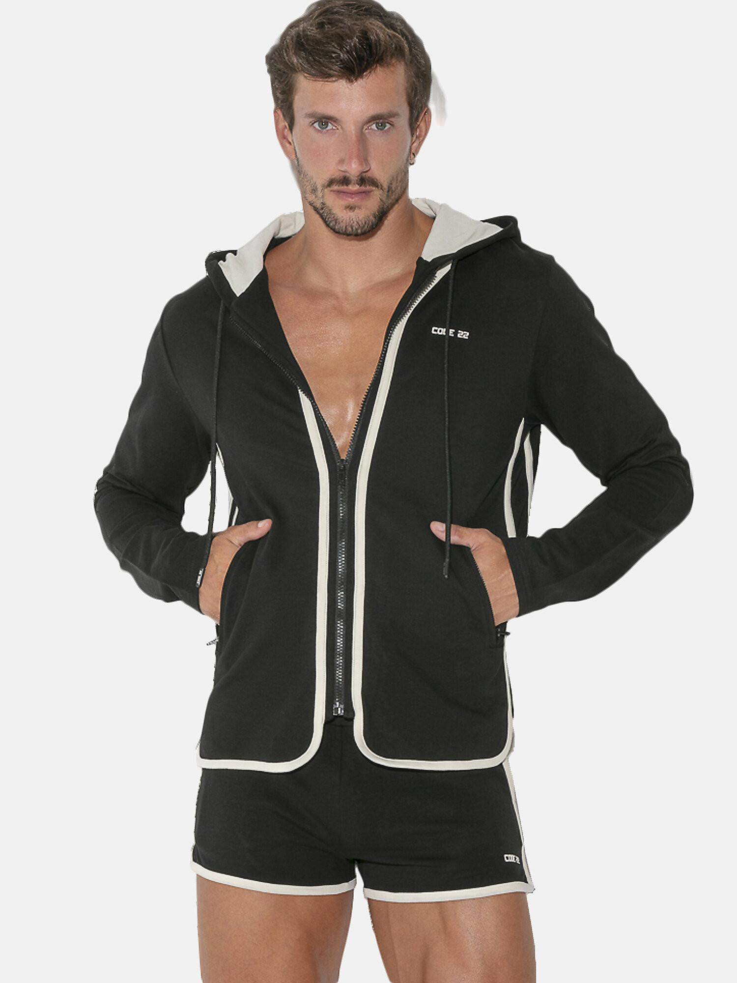 Image of Sportjacke Mit Reißverschluss Und Kapuze Focus Unisex Schwarz XL