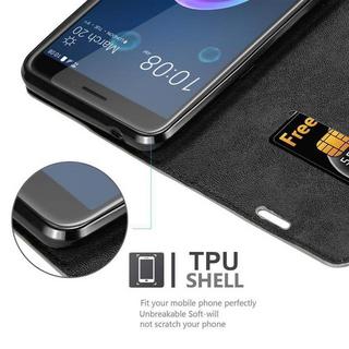 Cadorabo  Housse compatible avec HTC Desire 12 - Coque de protection avec fermeture magnétique, fonction de support et compartiment pour carte 