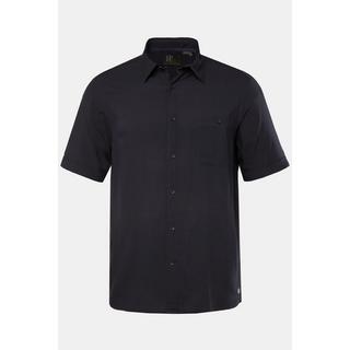 JP1880  Camicia dal taglio cubano con mezze maniche e colletto ad apertura inglese blu scuro 