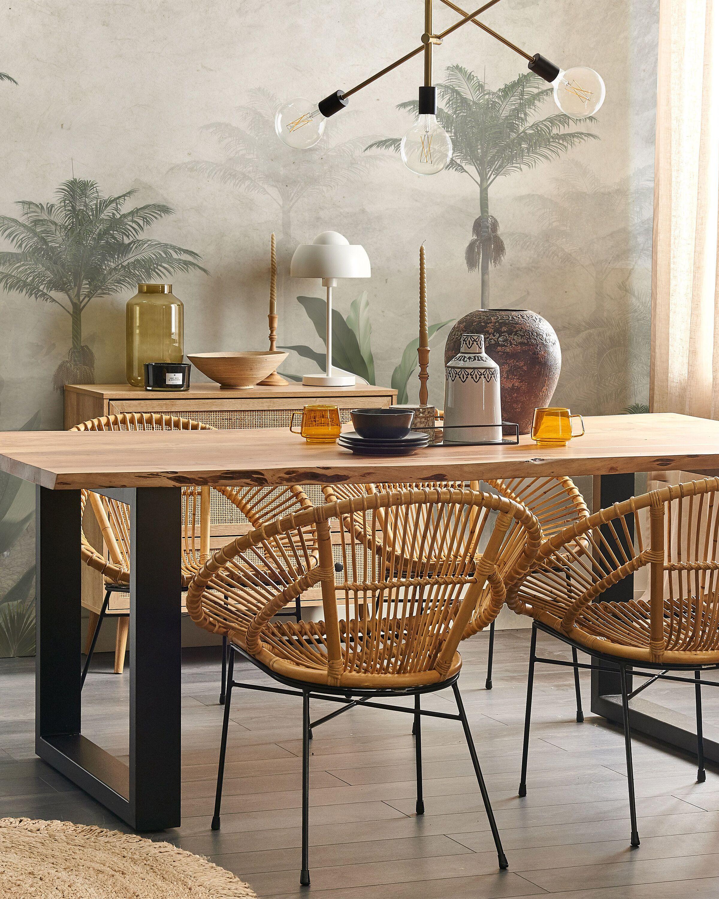 Beliani Sedia da pranzo en Rattan Boho SARITA  