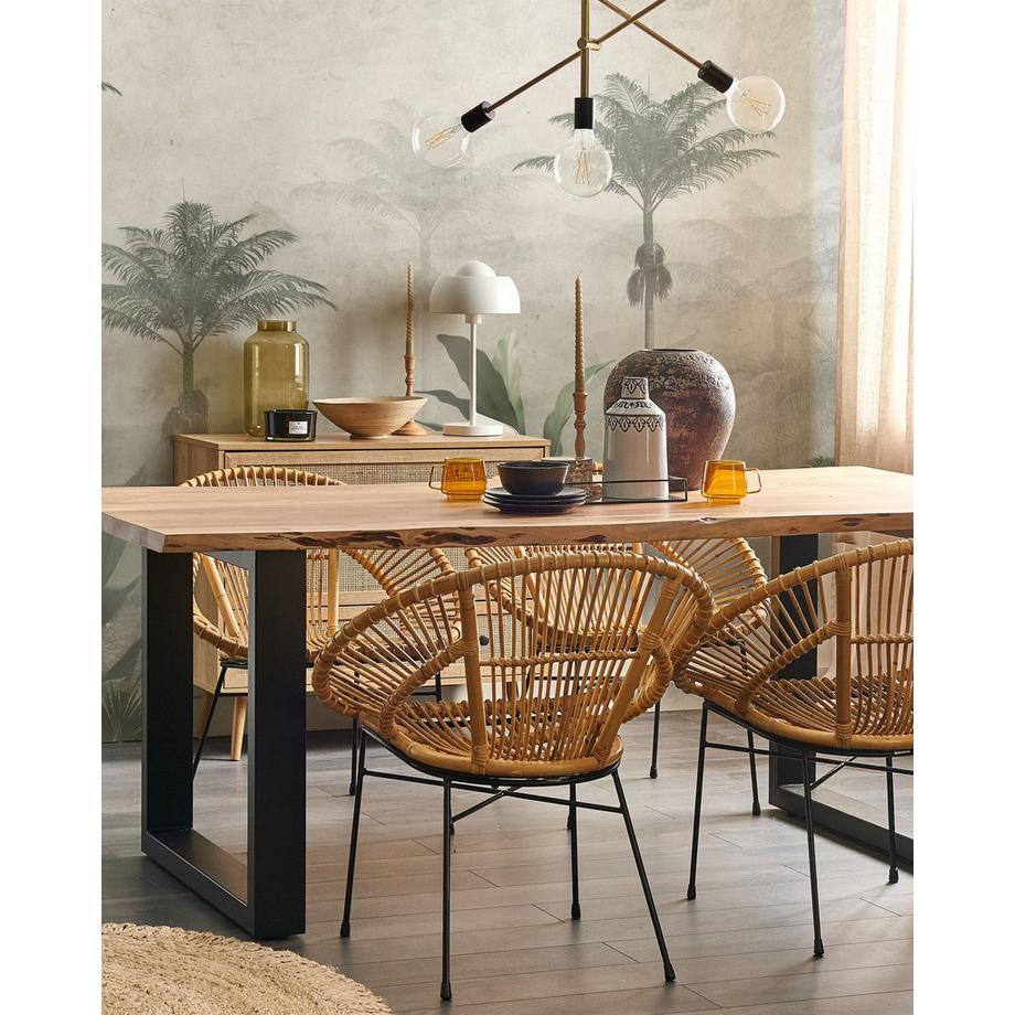 Beliani Chaise de salle à manger en Rotin Boho SARITA  