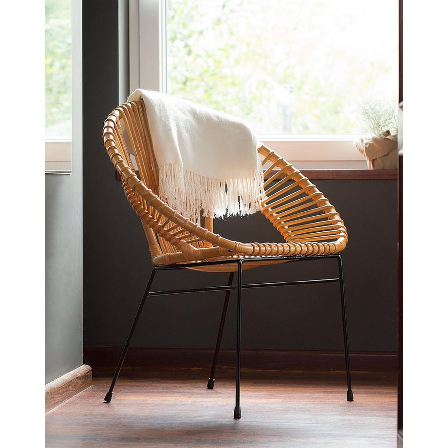 Beliani Chaise de salle à manger en Rotin Boho SARITA  