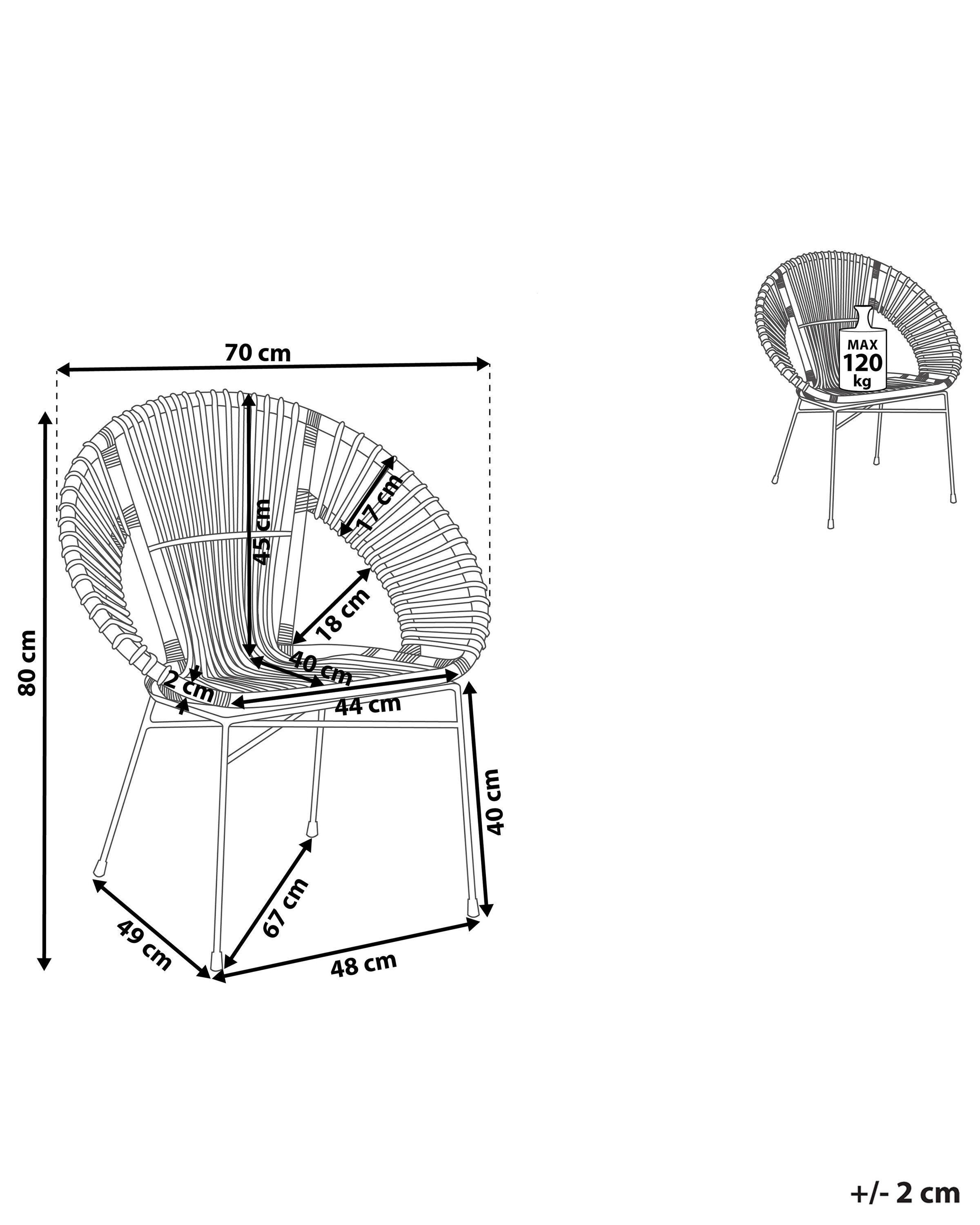 Beliani Sedia da pranzo en Rattan Boho SARITA  