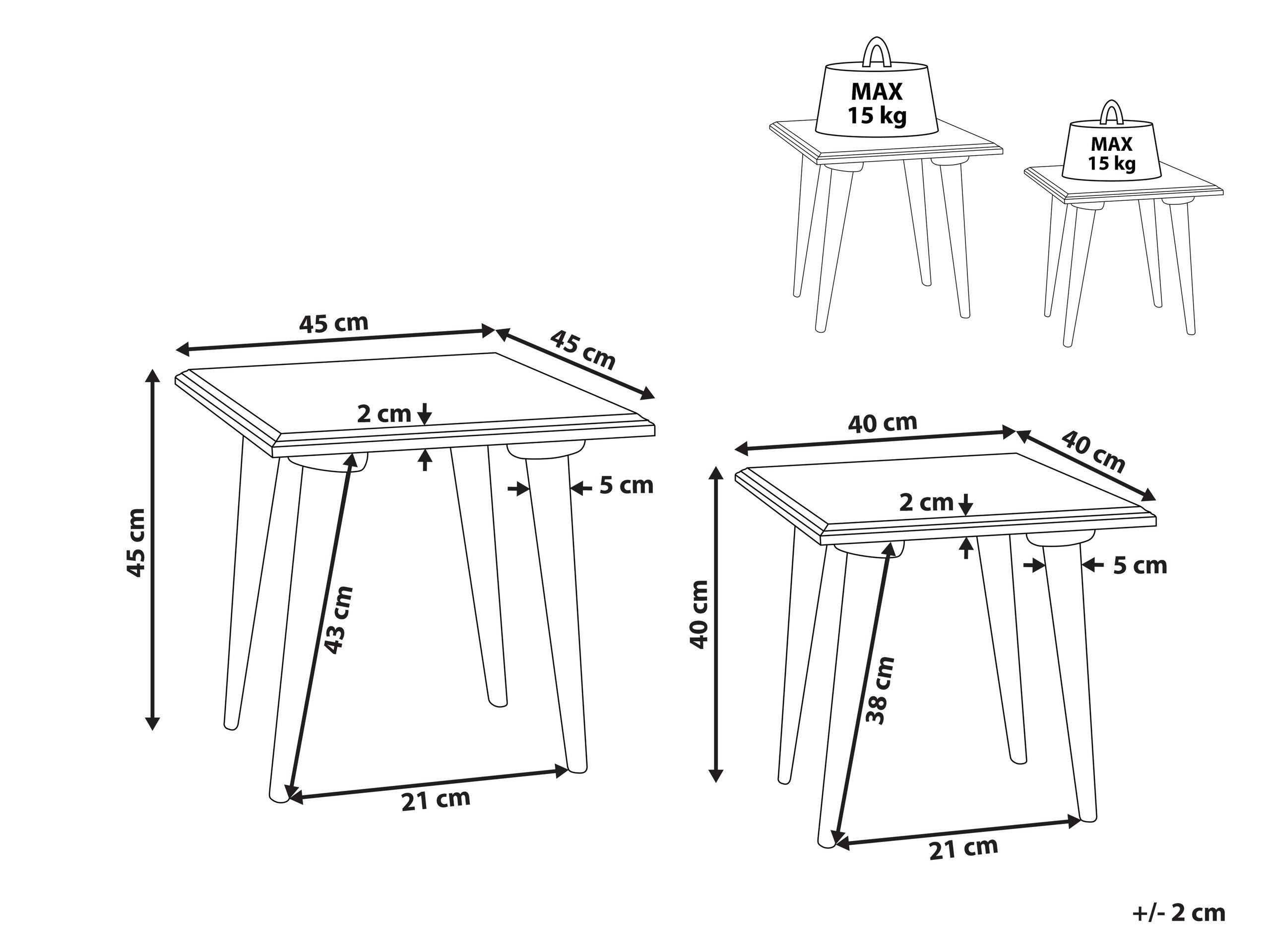 Beliani Ensemble de tables en Manguier Rétro BELIDHA  