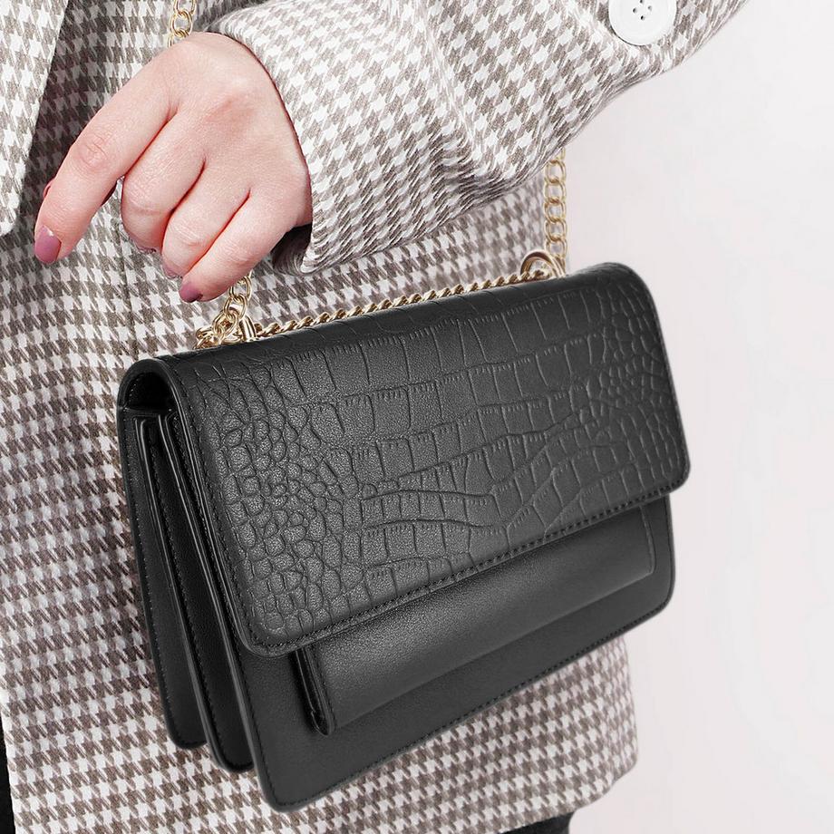 Gallantry Paris Borsa a Mano Catena Metallica Stampa Coccodrillo  