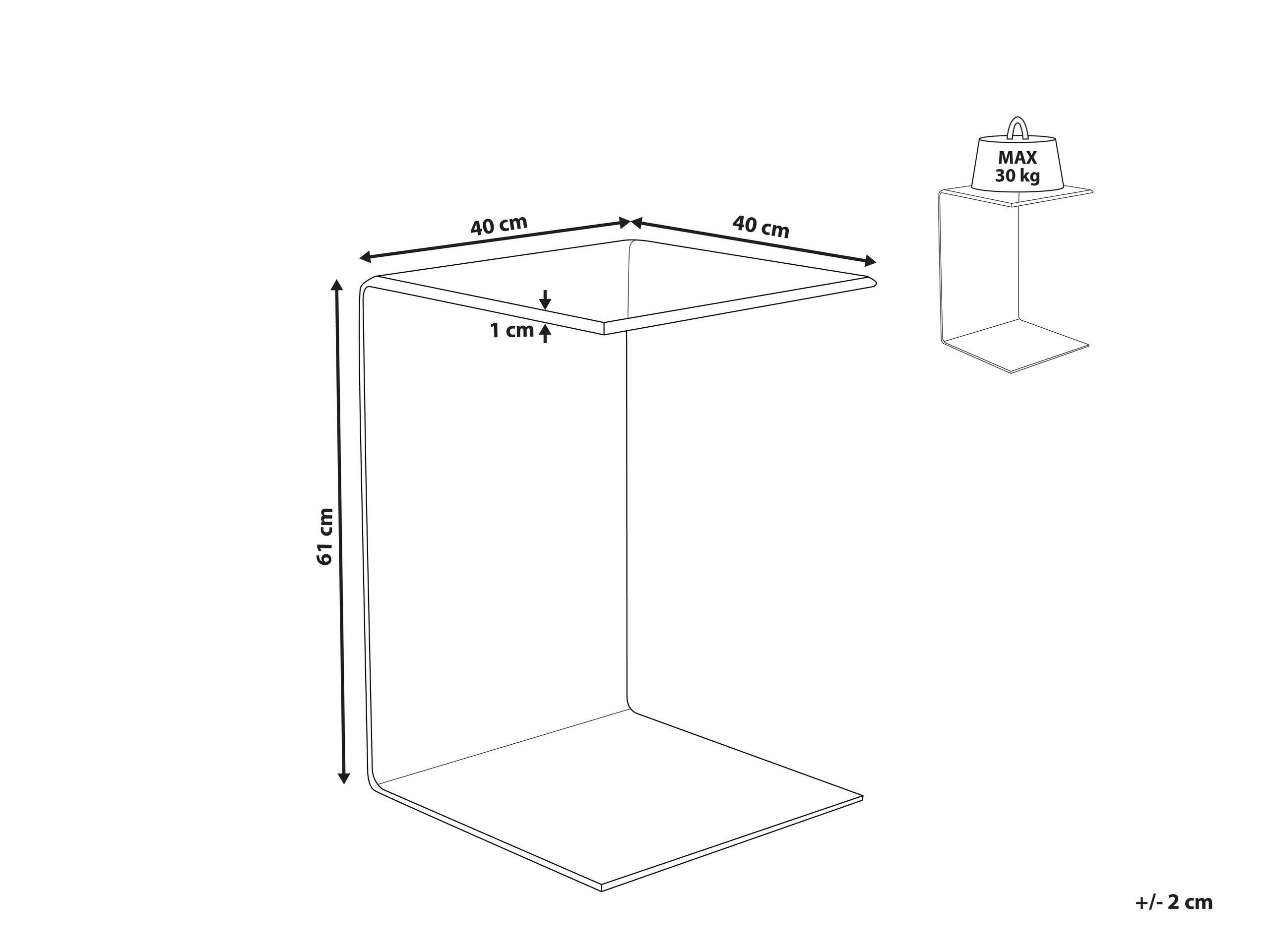 Beliani Beistelltisch aus Sicherheitsglas Modern LOURDES  