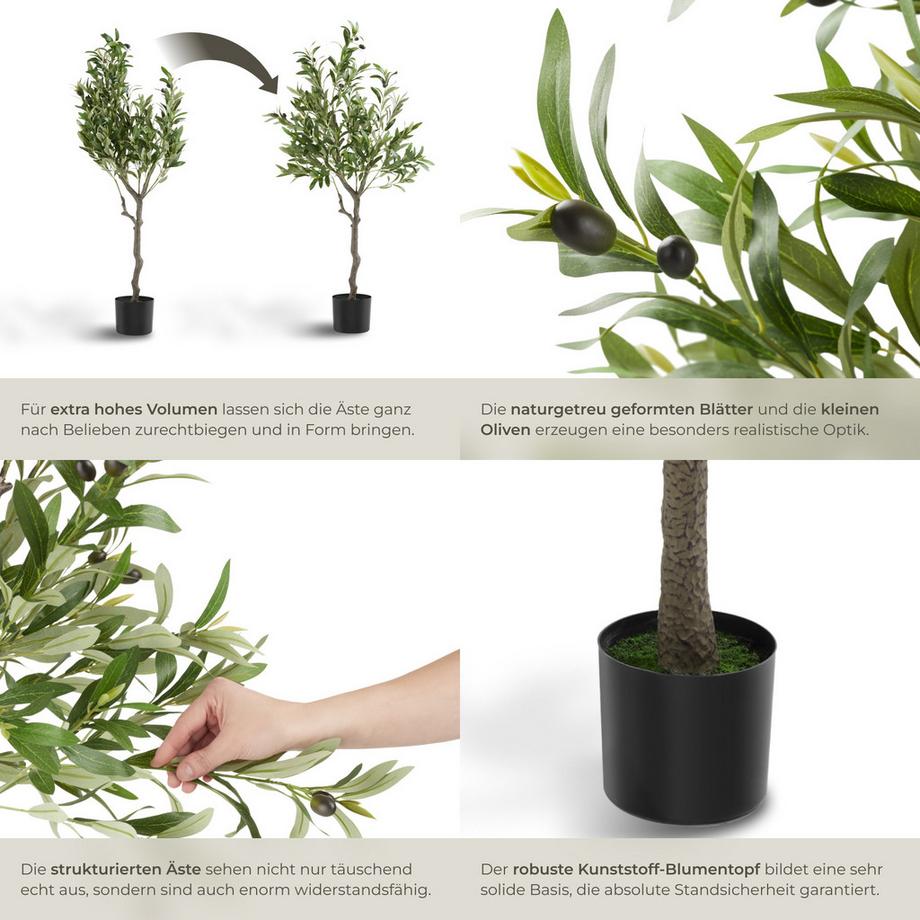 Tectake Olivier artificiel OLEAND design très réaliste  
