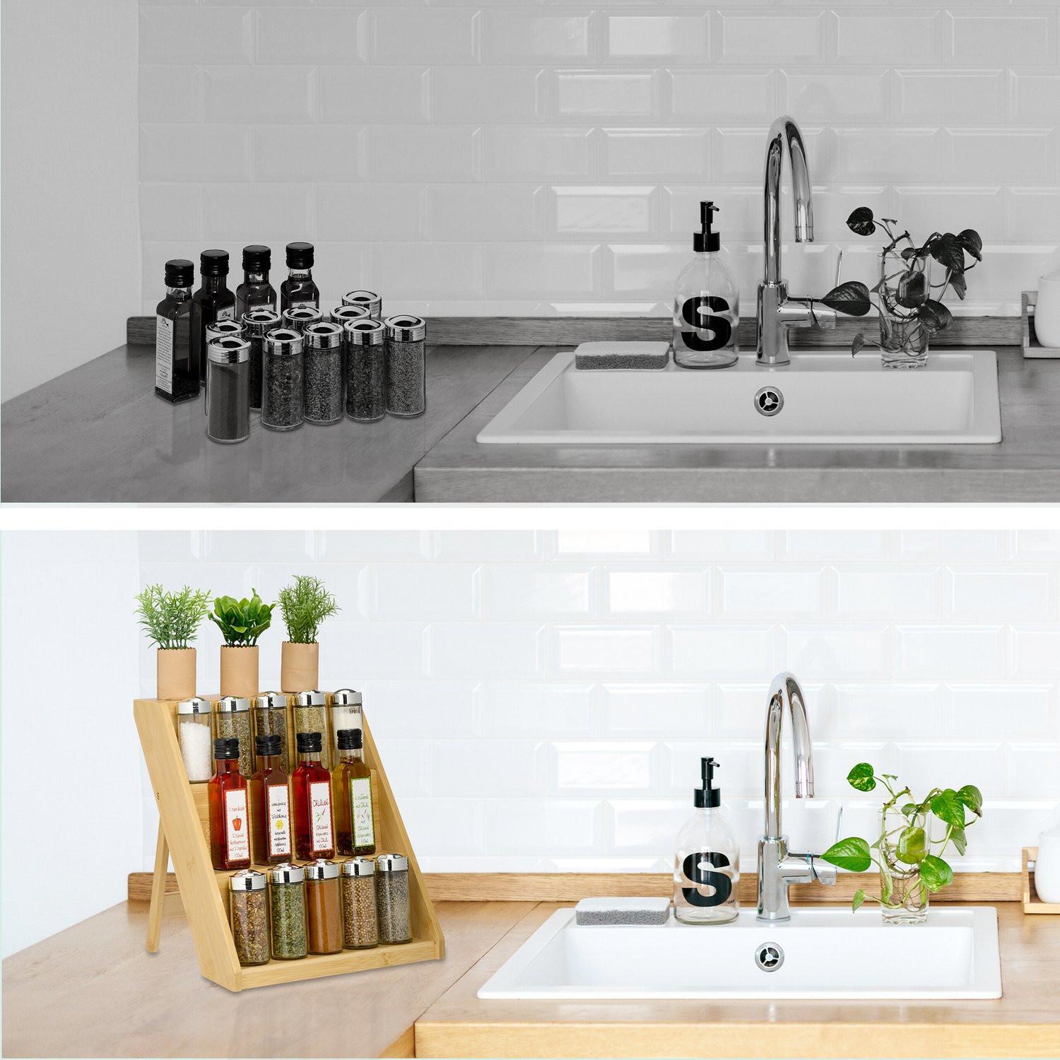 Northix Étagère à épices en bambou  