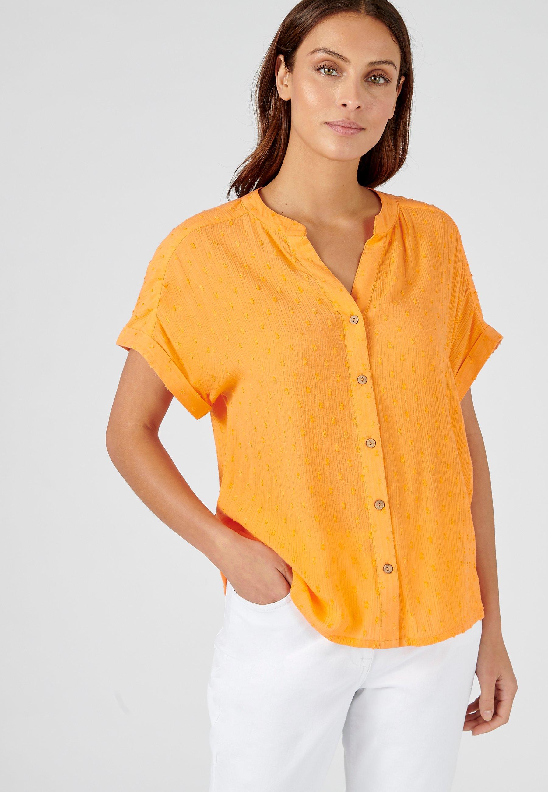Image of Bluse Aus Getupftem Crepon. Damen Orange 42
