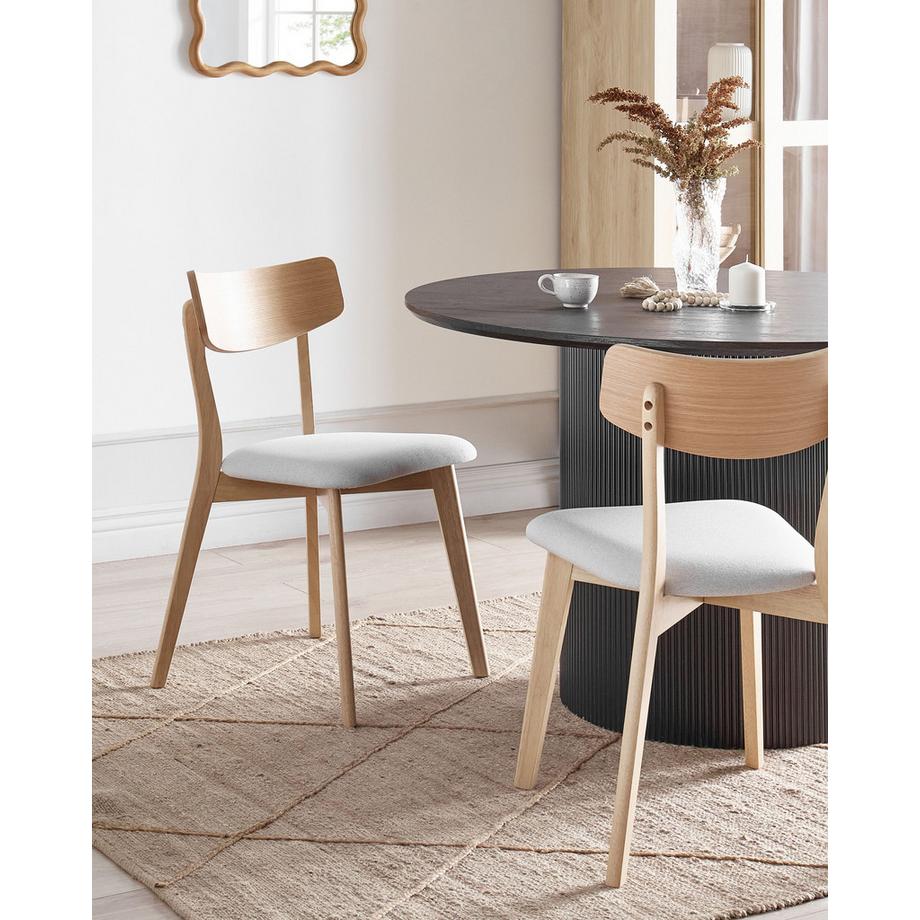 Beliani Set di 2 sedie da pranzo en Legno di caucciù Cottage HOPE  