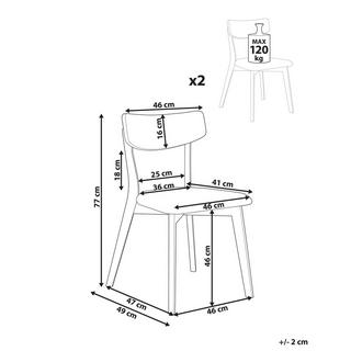 Beliani Set di 2 sedie da pranzo en Legno di caucciù Retrò HOPE  