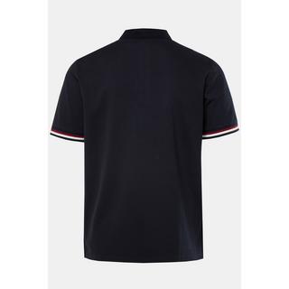 JP1880  Polo en maille piquée à manches courtes bleu marine 