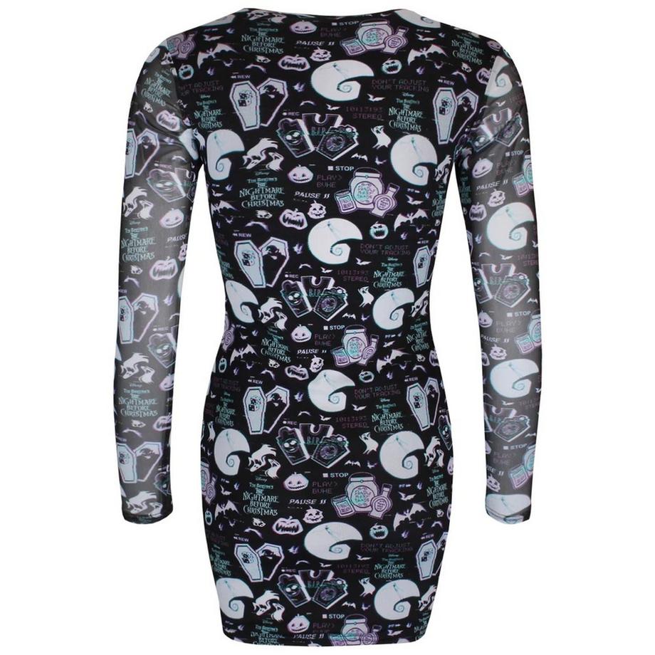 Nightmare Before Christmas Abito Bodycon Stampa All Over  