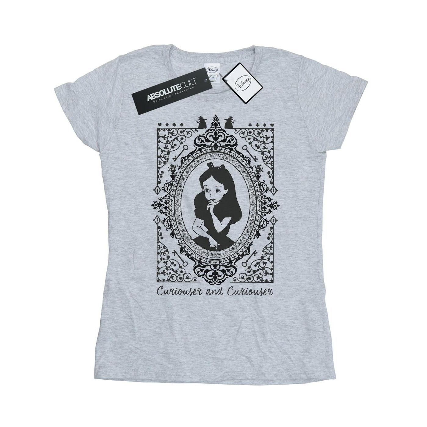 Image of Alice In Wonderland Frame Tshirt Damen Grau M