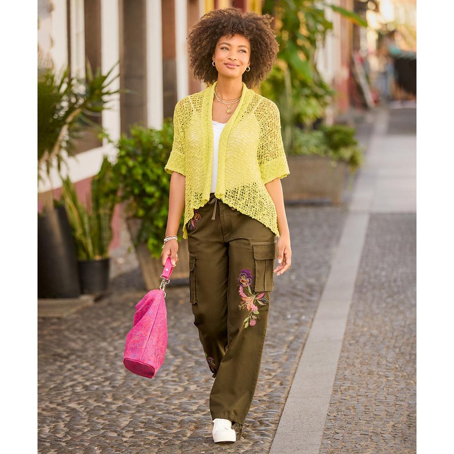 Joe Browns Pantaloni cargo ricamati a vestibilità ampia  