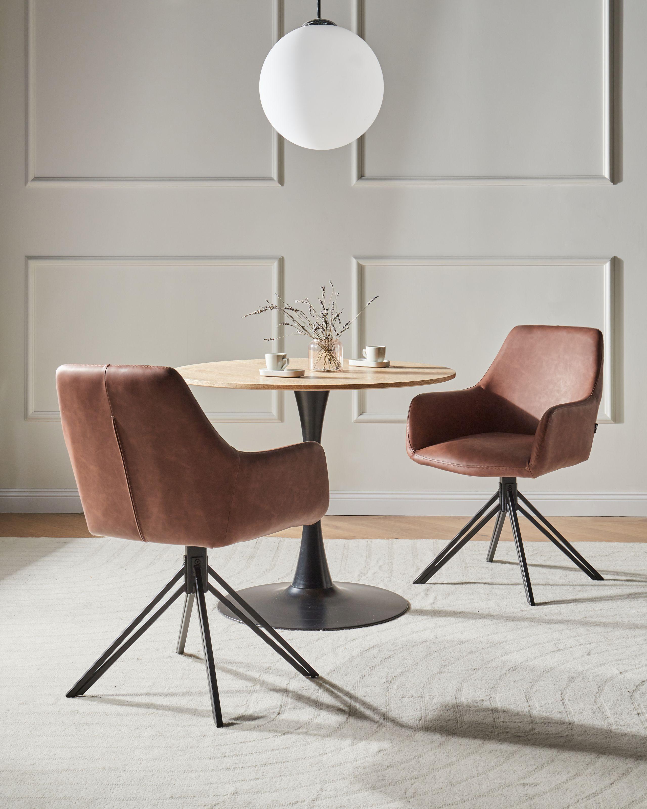 Beliani Lot de 2 chaises de salle à manger en Cuir PU Moderne SANSARC  