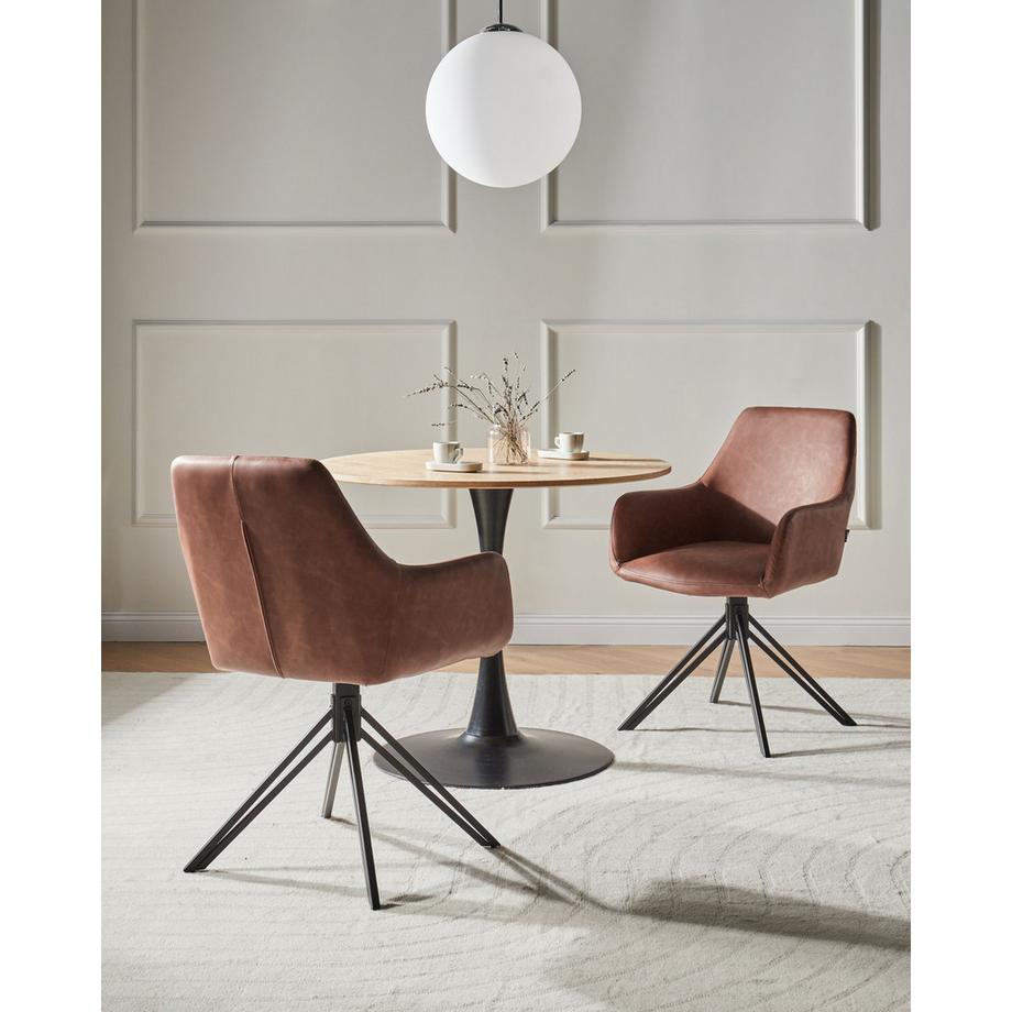 Beliani Lot de 2 chaises de salle à manger en Cuir PU Moderne SANSARC  