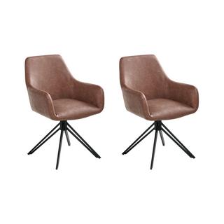 Beliani Lot de 2 chaises de salle à manger en Cuir PU Moderne SANSARC  