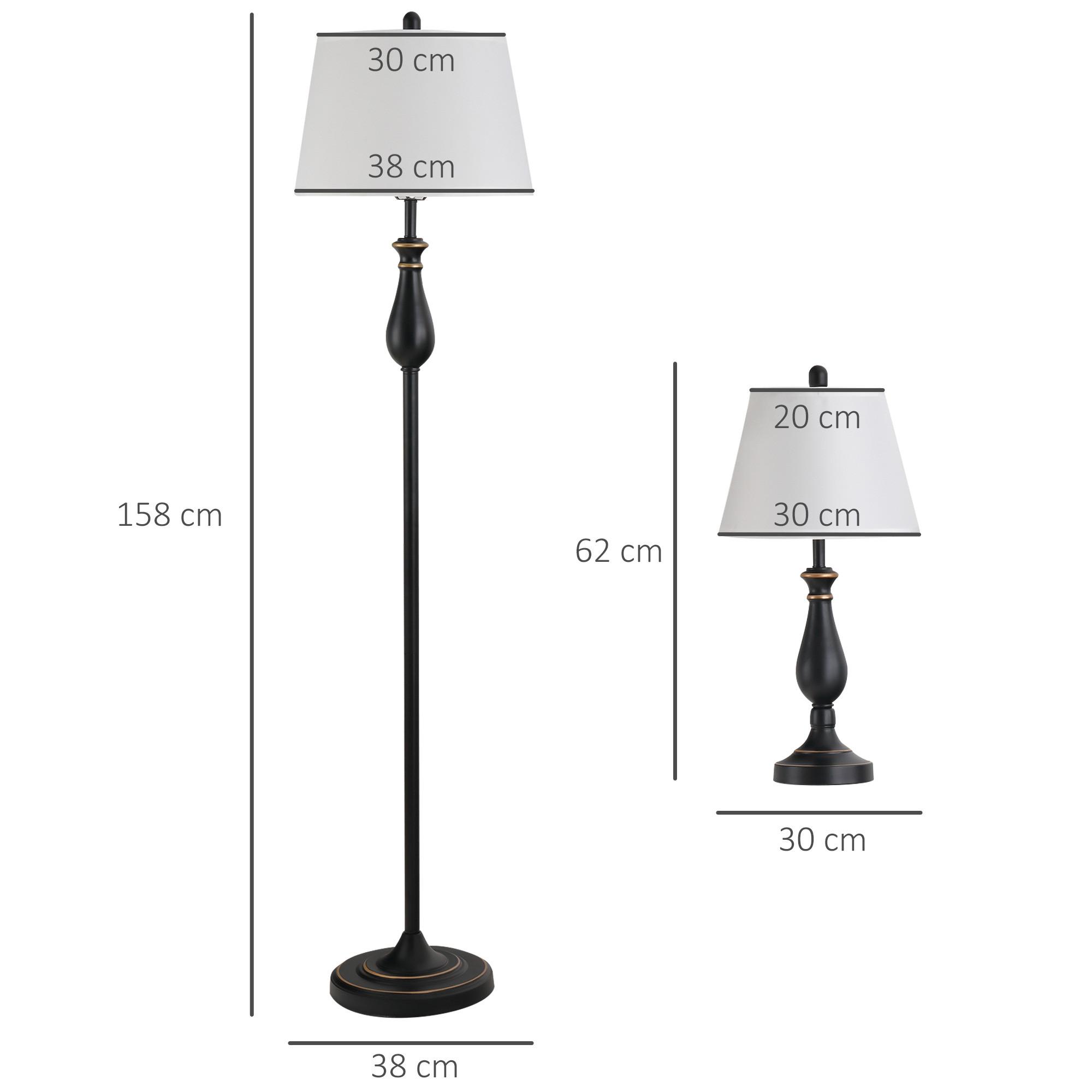 HOMCOM Ensemble de 3 lampes  