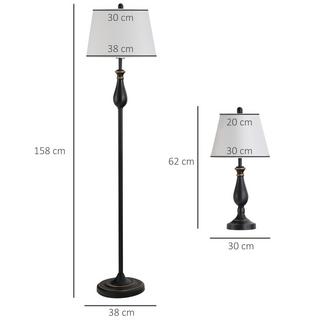 HOMCOM Ensemble de 3 lampes  