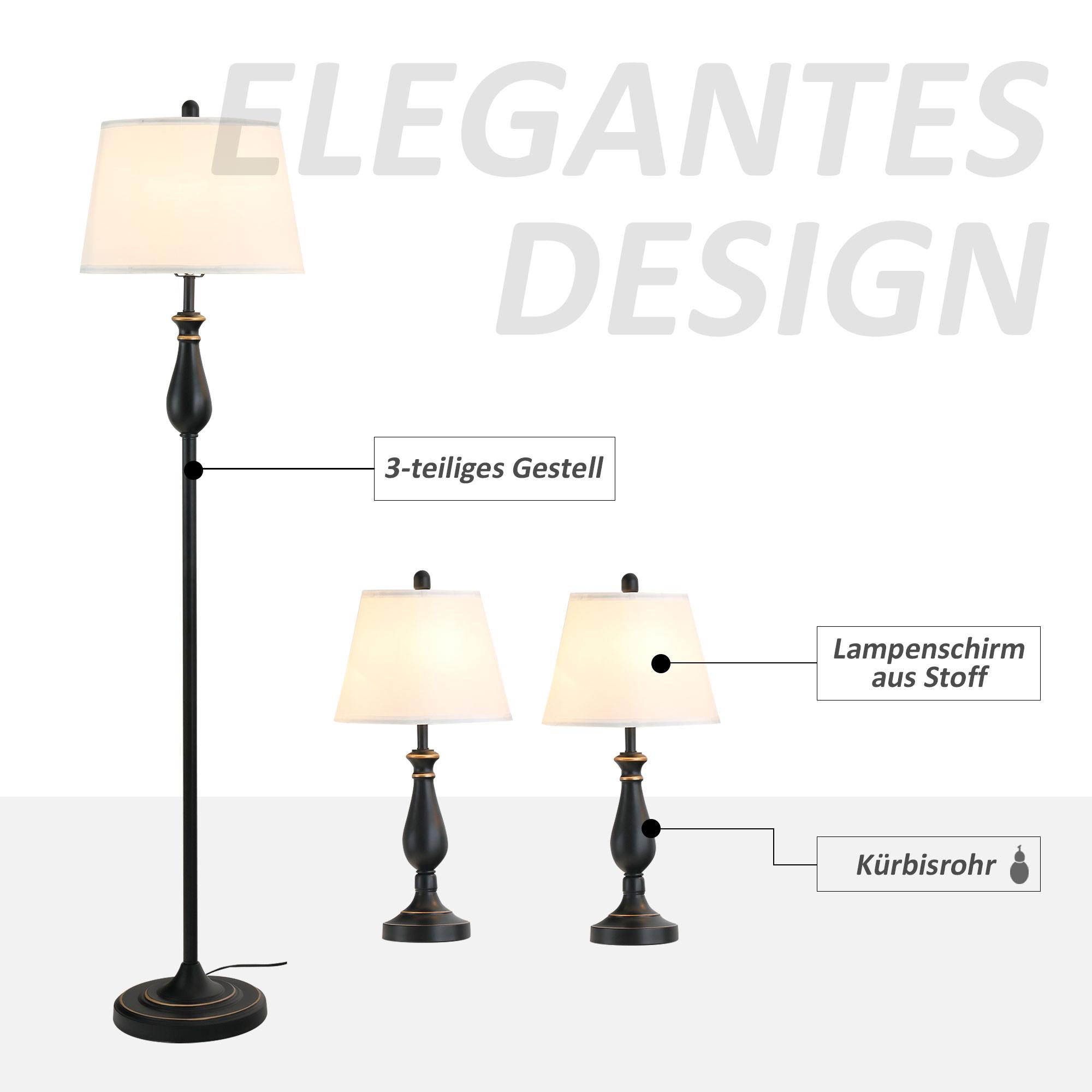 HOMCOM Ensemble de 3 lampes  