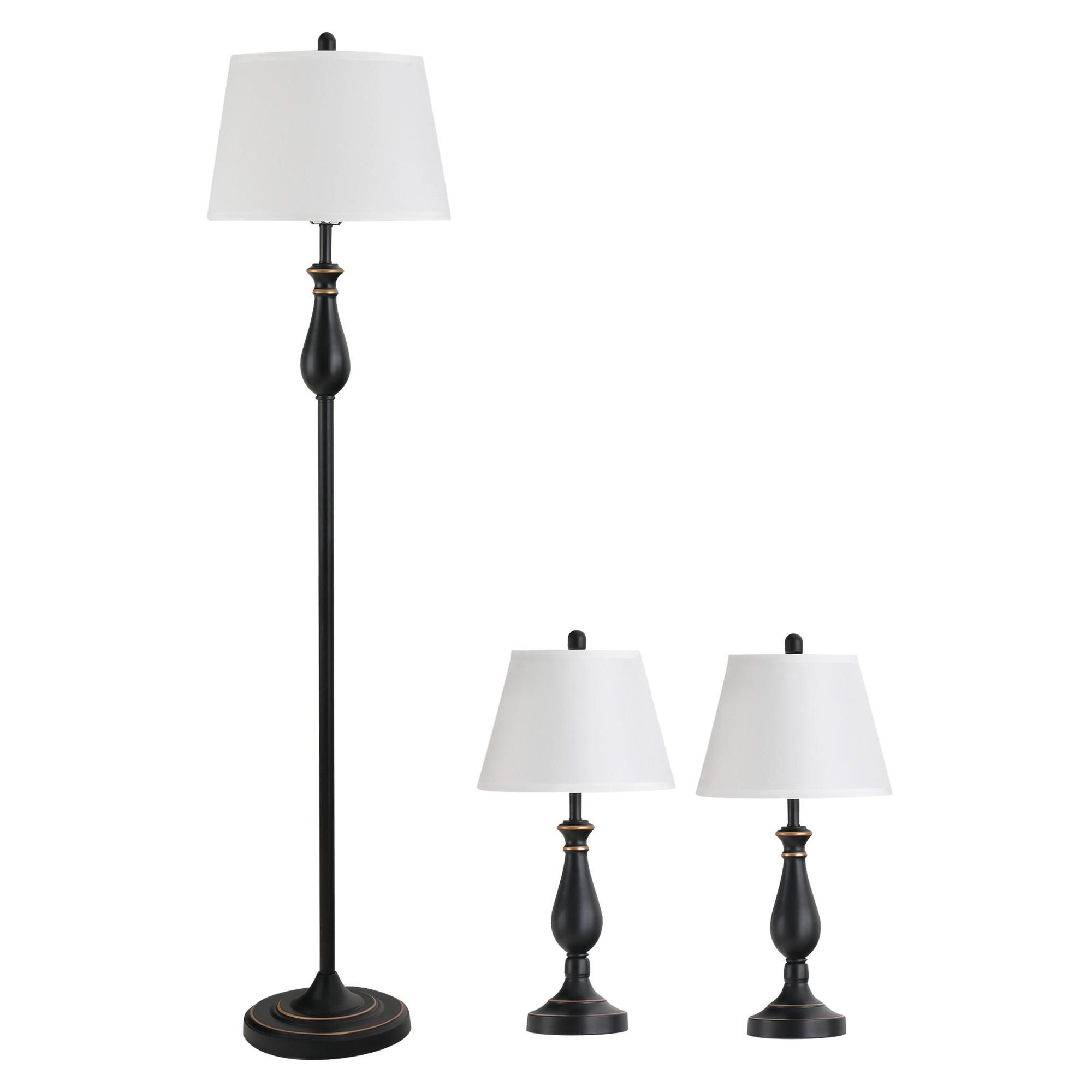 HOMCOM Ensemble de 3 lampes  