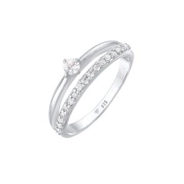 Bague Femmes Bague De Fiançailles Solitaire Étincelant Avec Cristaux De Zirconium