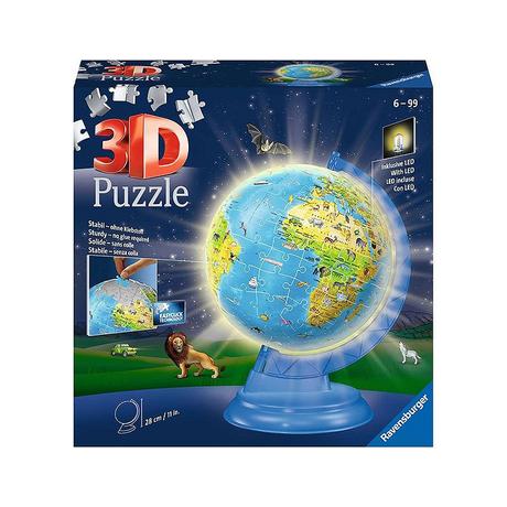 Ravensburger  Puzzle Puzzleball Kinderglobus mit Licht (180Teile) 