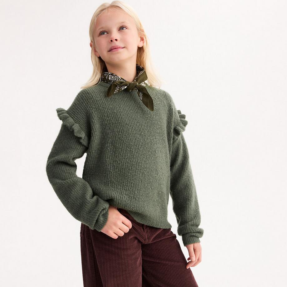 La Redoute Collections  Feinstrick-Pullover mit Rundhals und Volants 