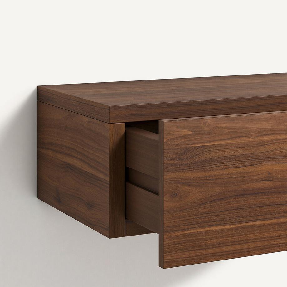 AM.PM Chevet suspendu 1 tiroir en noyer massif  