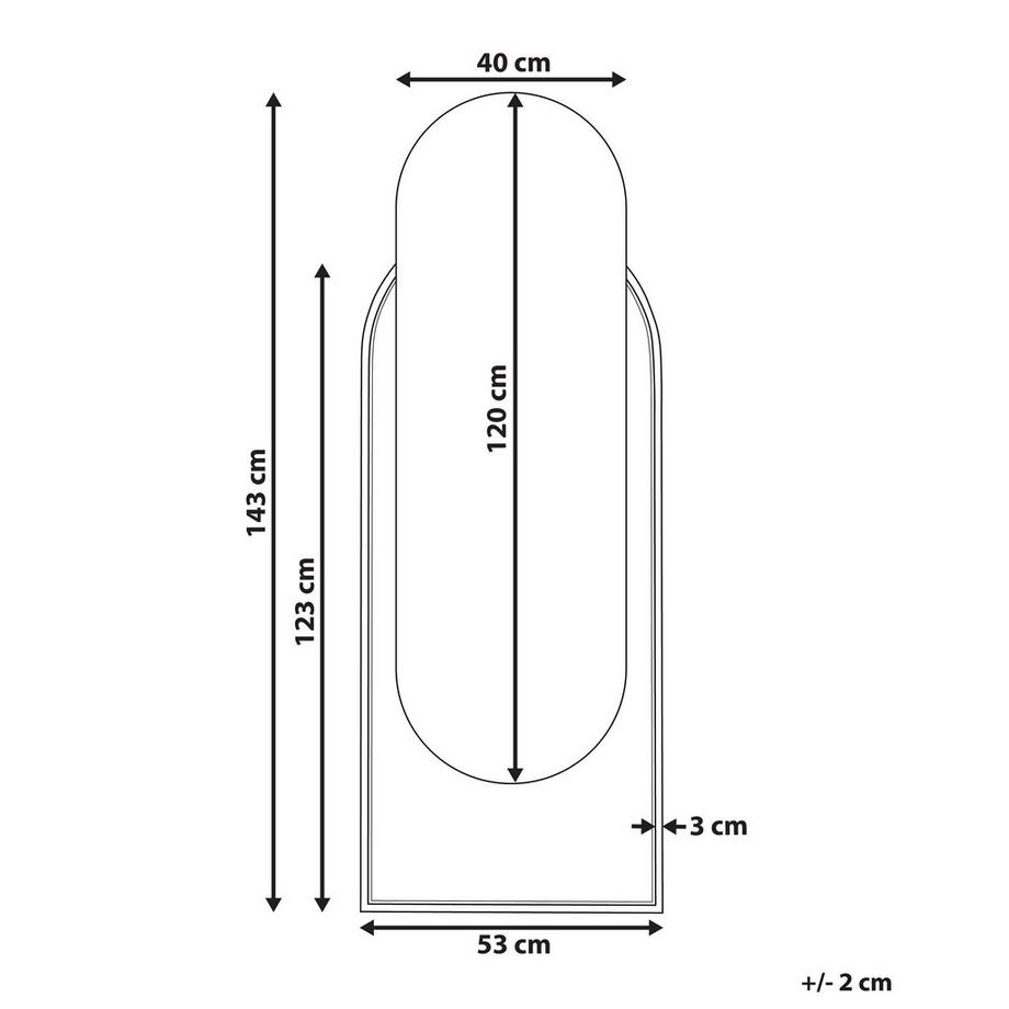 Beliani Wandspiegel aus PE Rattan Boho NEVERS  