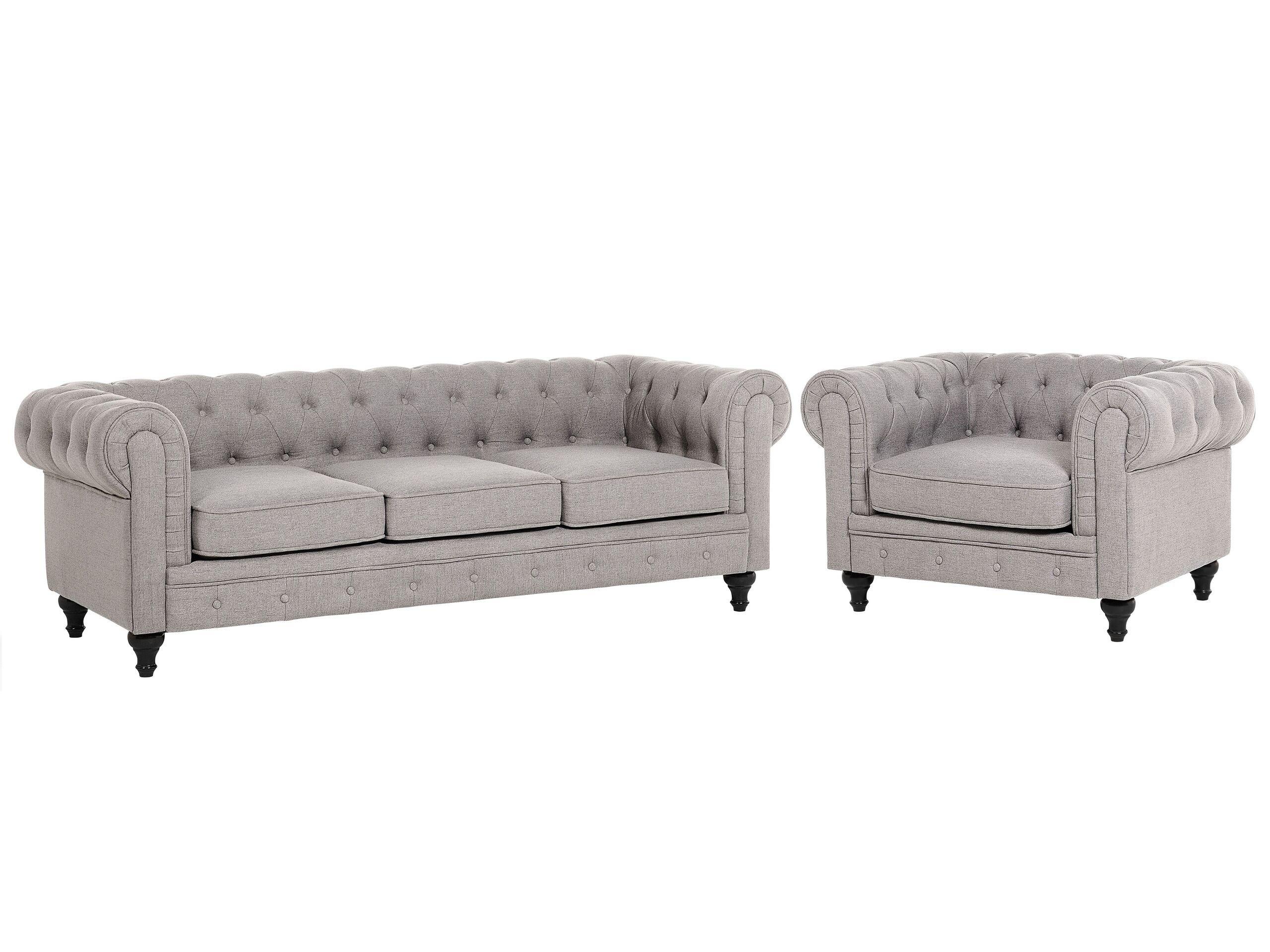 Beliani Salotto da interno en Poliestere Moderno CHESTERFIELD  