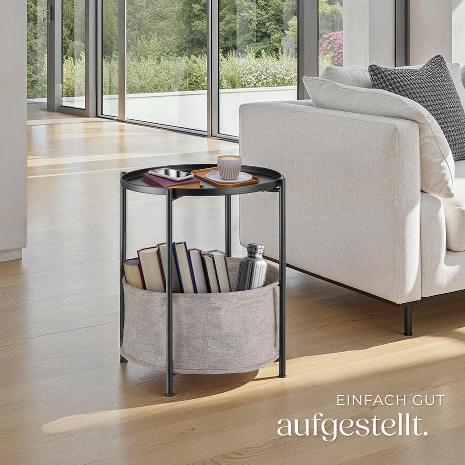Tectake Table d'appoint CANTERBURY en acier et polyester  