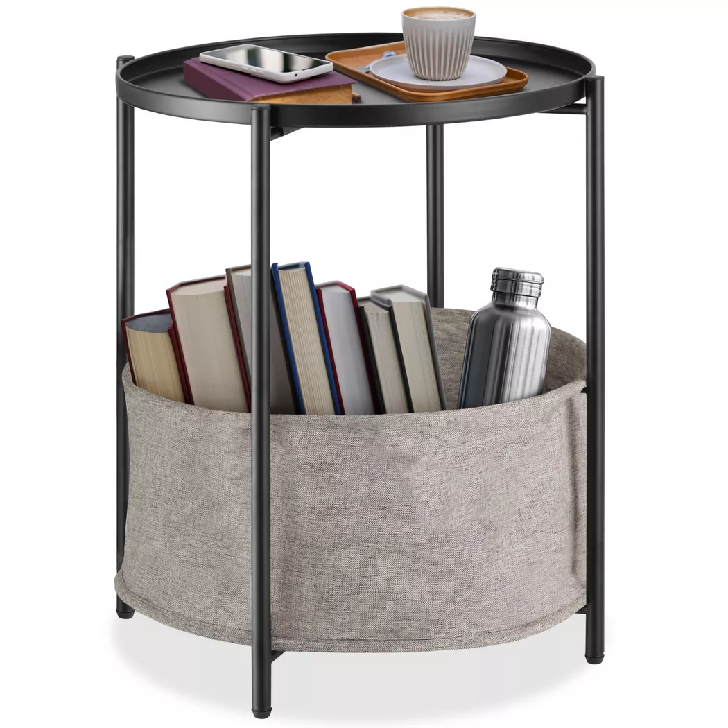 tectake Bedside Table Canterbury in Black