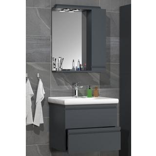 VCM Ensemble de meubles de salle de bains 3-pièces lavabo 60 cm lavabo sans poignée tiroir armoire de toilette Silora L  