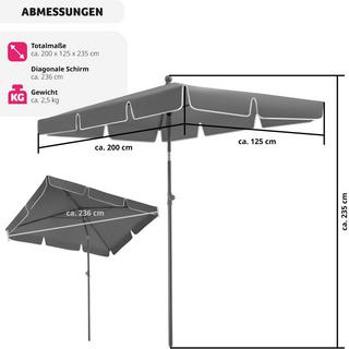 Tectake Sonnenschirm Vanessa, höhenverstellbar und neigbar  