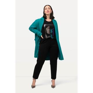 Ulla Popken  Sweatmantel, Reverskragen, Oversized, Seitenschlitze 