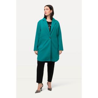 Ulla Popken  Cappotto dal taglio oversize in felpa con revers e spacchetti laterali 