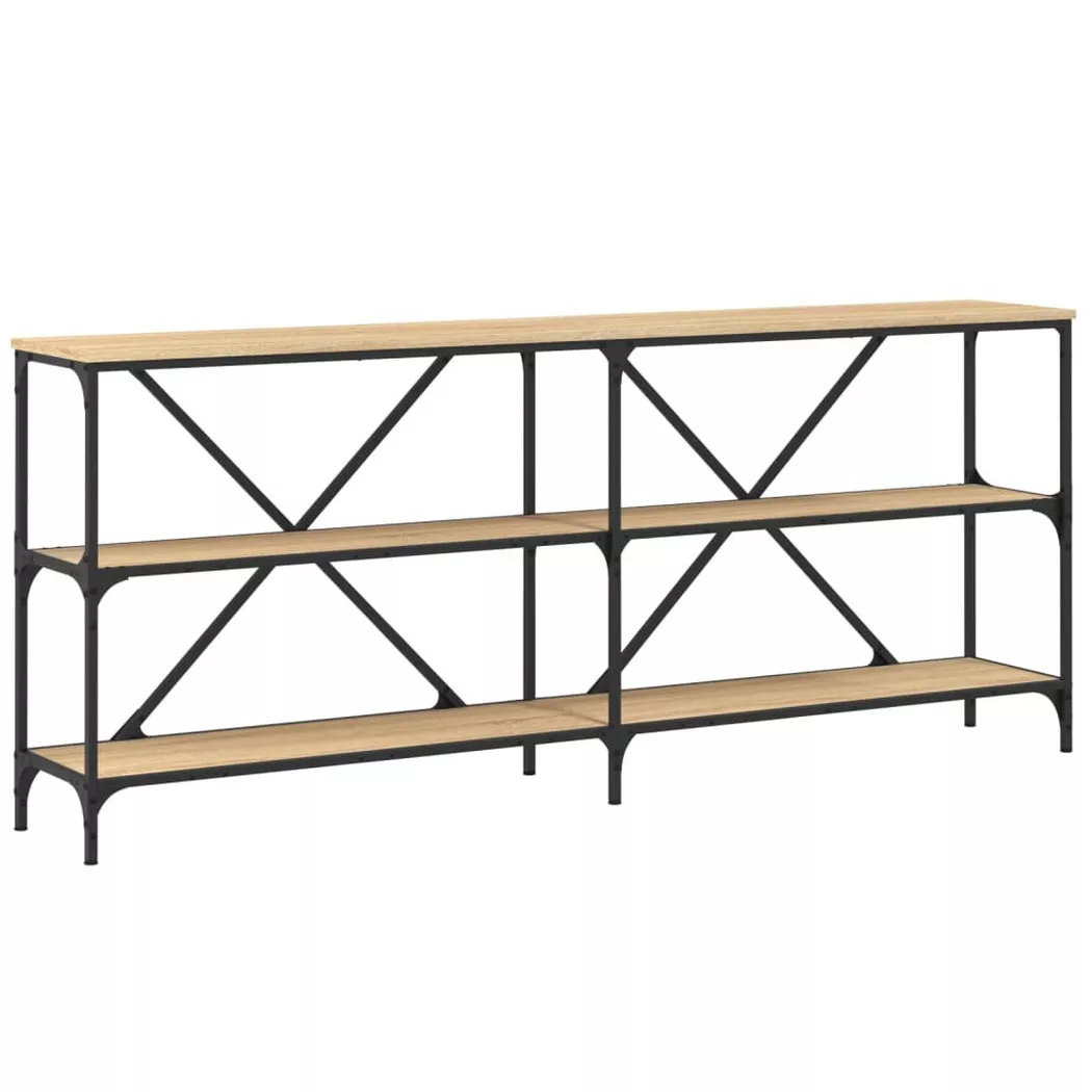 Table console chêne sonoma 180x30x75cm bois d ingénierie et fer