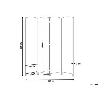 Beliani Divisorio per ambienti a 4 pannelli en Corda di carta Classico LAPPAGO  