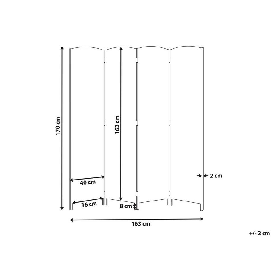 Beliani Séparateur de pièce à 4 panneaux en Corde en papier Traditionnel LAPPAGO  