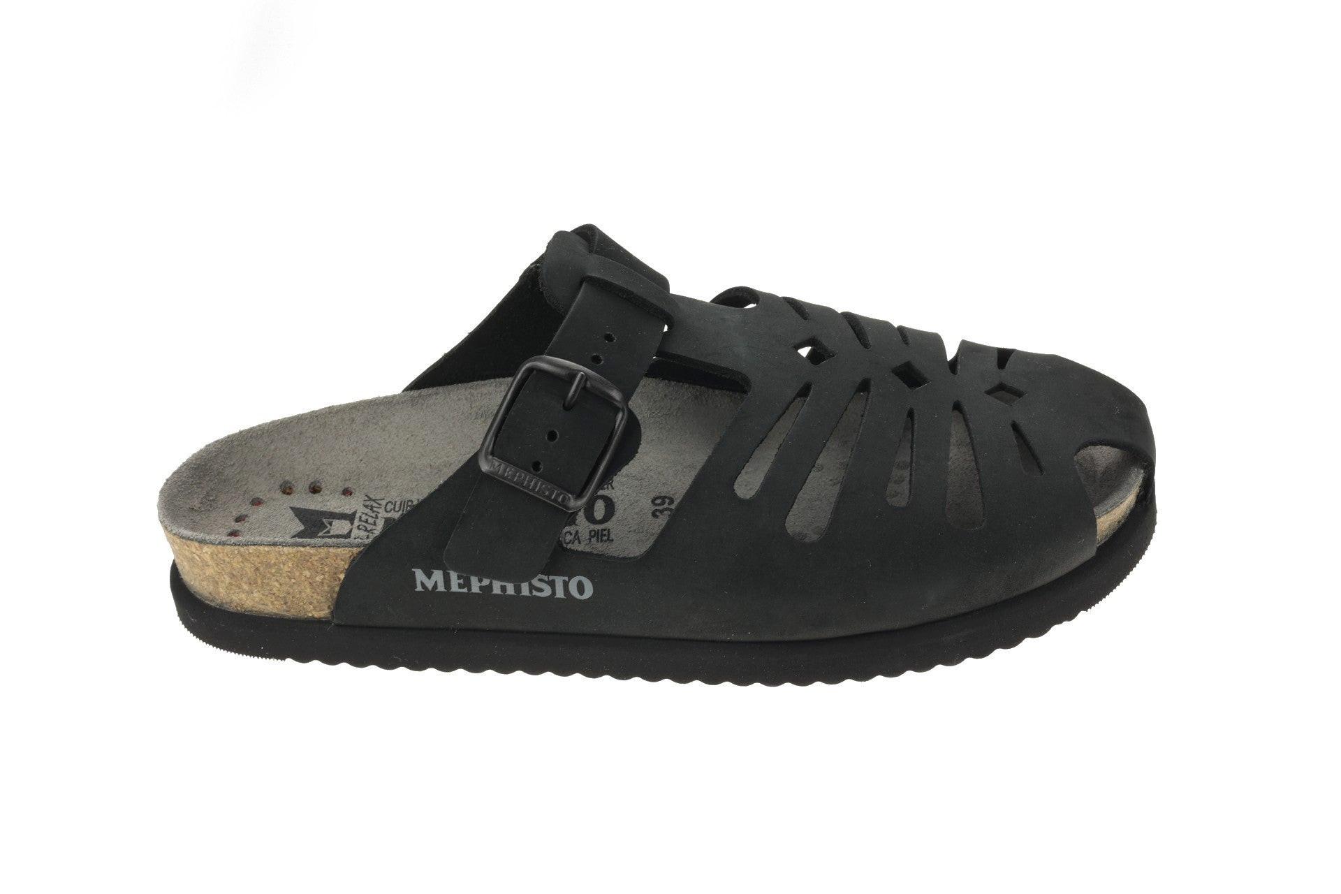 Image of Nikos - Nubuk Sandale Herren Schwarz 46