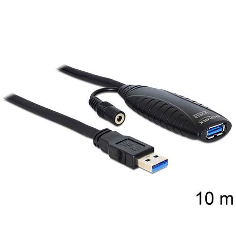 DeLock  USB3.0-A - USB3.0-A, 10m câble USB USB 3.2 Gen 1 (3.1 Gen 1) USB A Noir 