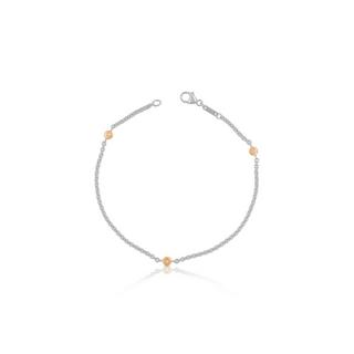 MUAU Schmuck  Bracelet Rundanker Bicolor Weiss-/Rotgold 750 Diamant 0.078ct. 1.9mm, 19cm 