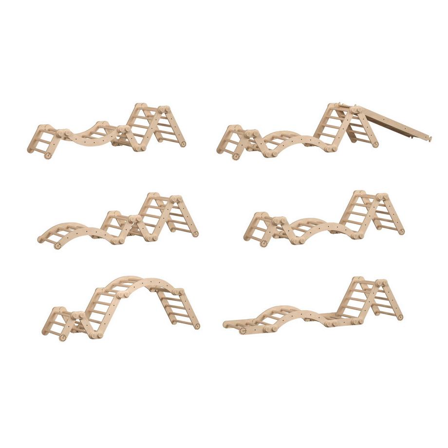 Montessori  Maxi-Klettergerüst für Kinder (Set XL mit Rutsche) Natura 