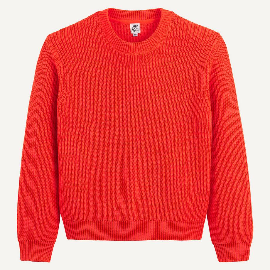 La Redoute Collections  Gerippter Pullover mit rundem Ausschnitt 