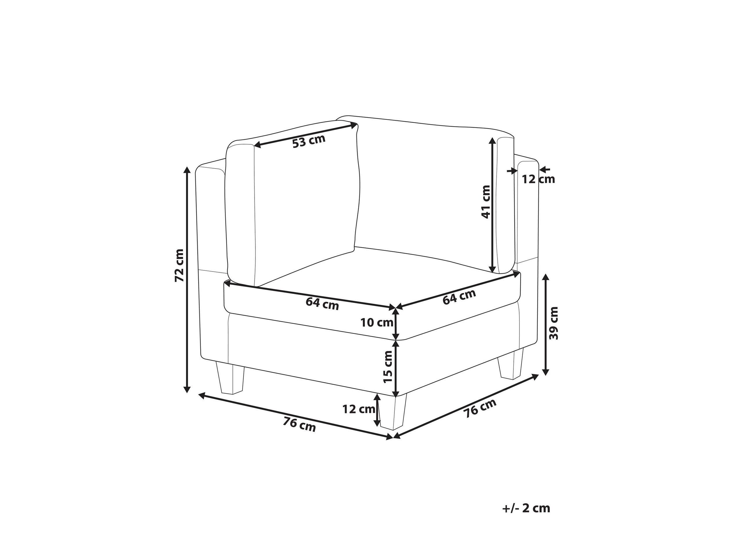 Beliani Module d'angle en Polyester Moderne UNSTAD  