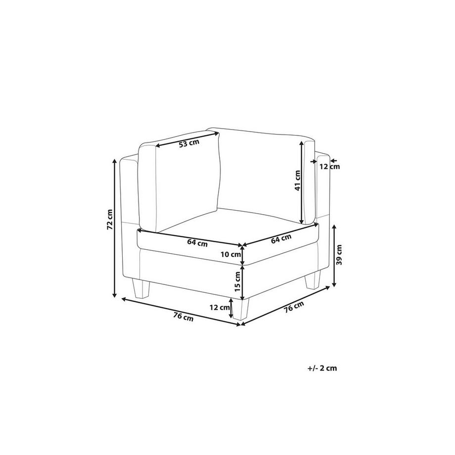 Beliani Eckmodul aus Stoff  UNSTAD  